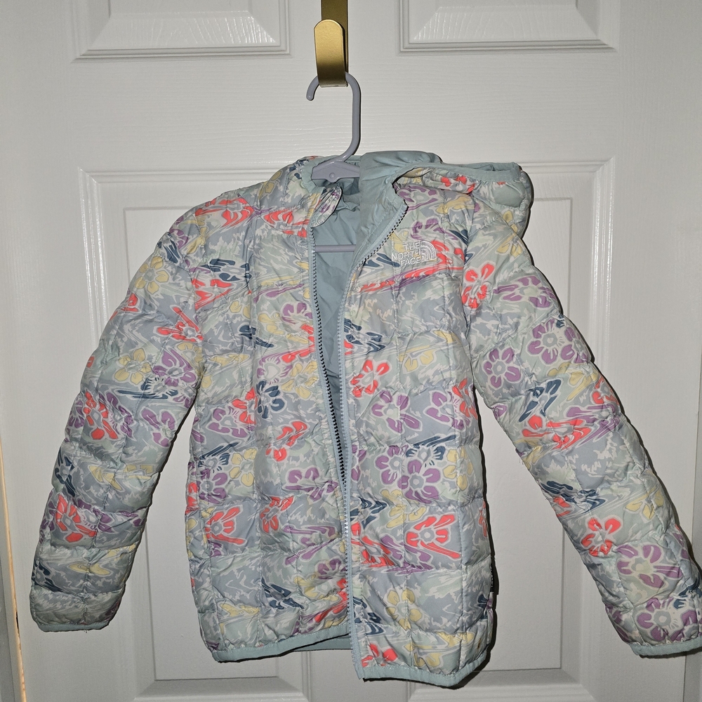 The North Face Kids Floral Puffer Jacket - Aqua, Pink, Yellow